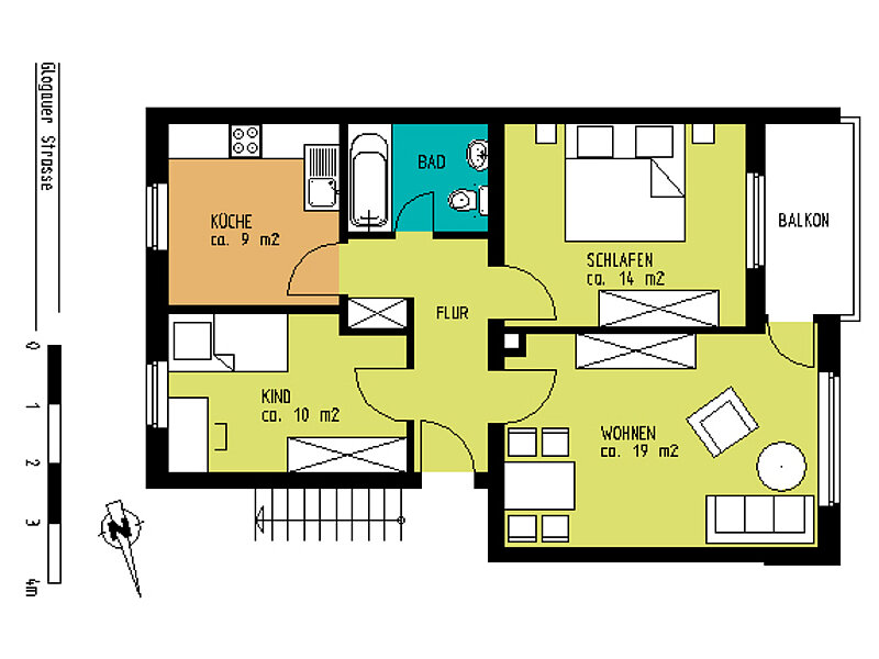 schöne 3-Zimmer Wohnung in Düsseldorf-Eller