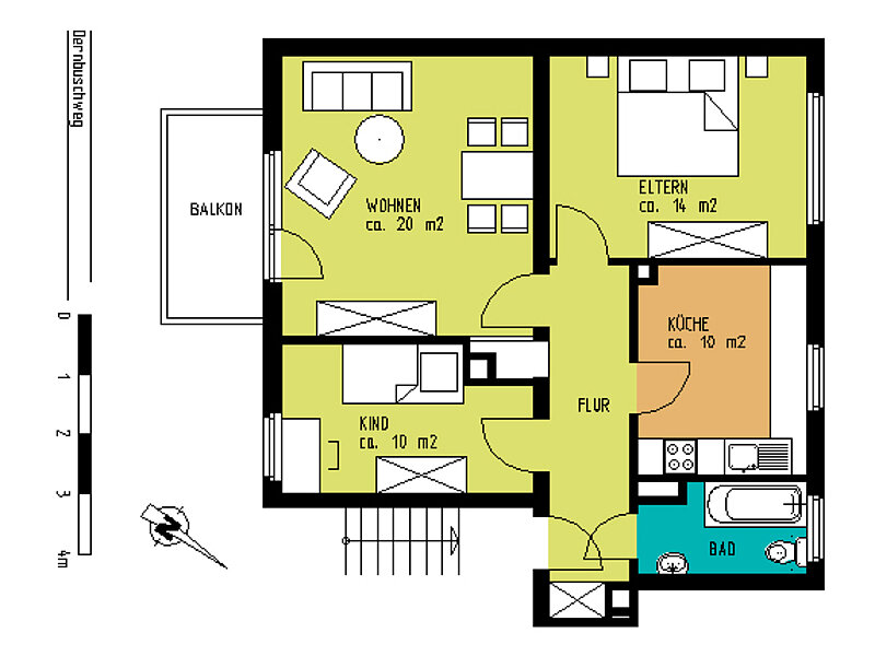 Schöne 2,5 Zimmer Wohnung in Düsseldorf-Ludenberg