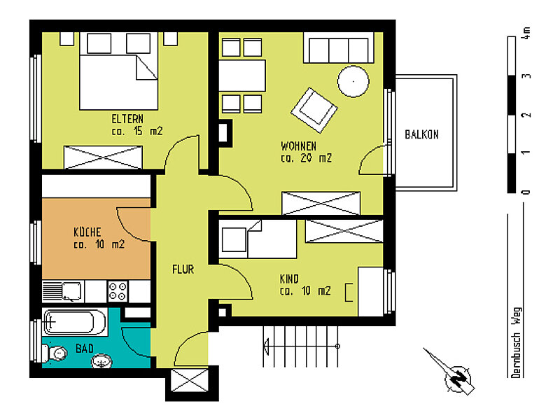 3 Zimmer in Düsseldorf