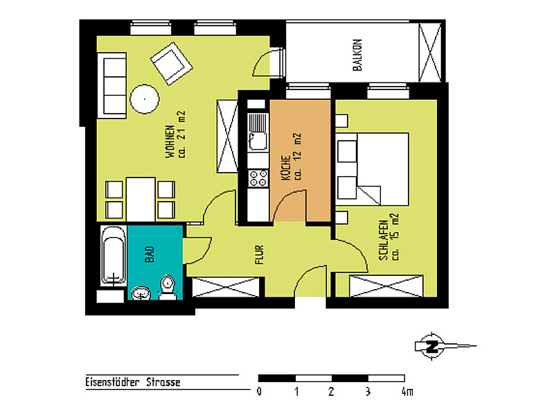gepflegte 2 Zimmerwohnung in Monheim-Baumberg