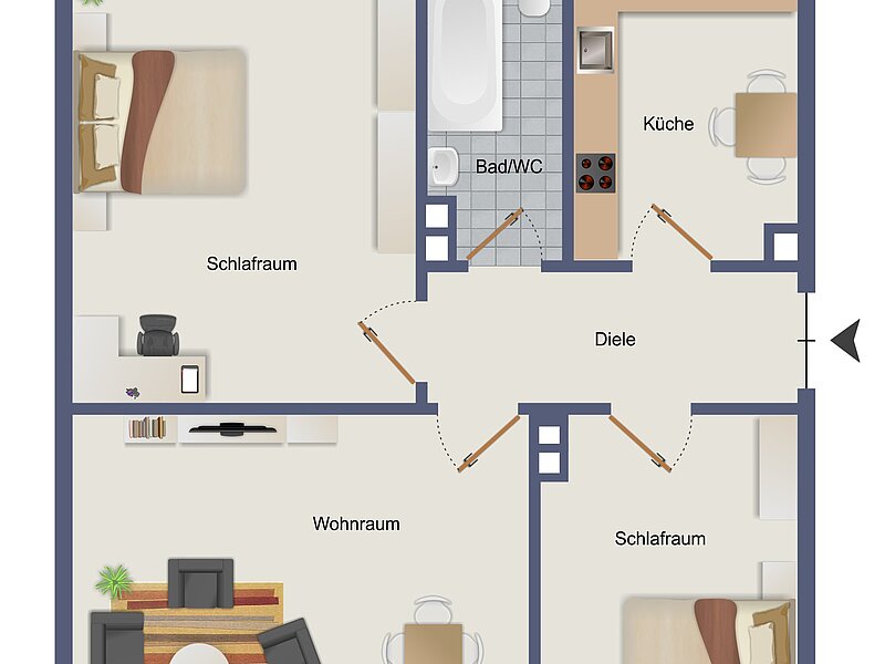 renovierte 3-Zimmer Wohnung in Mülheim